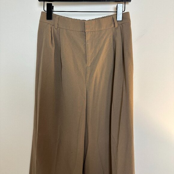 OPEN EDIT Nordstrom Relaxed Waist Wide Leg Trousers in Brown Caribou Size Small - Picture 4 of 11